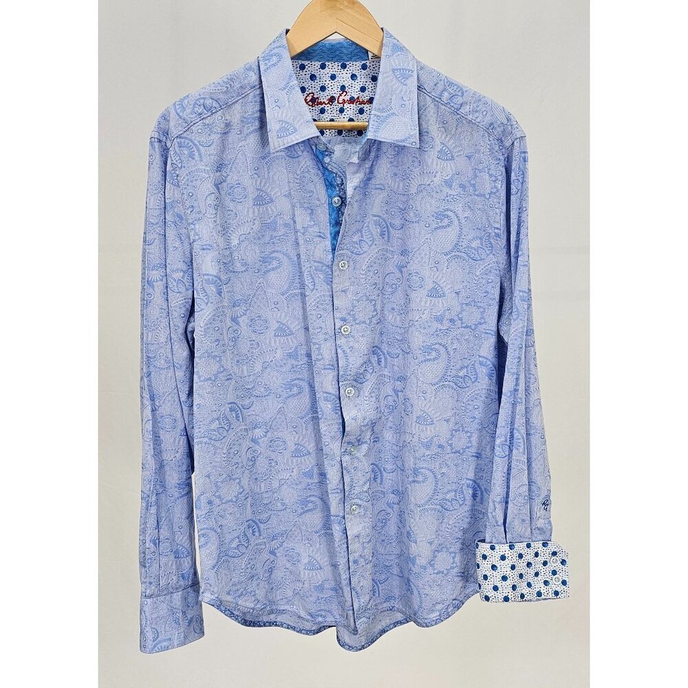 Robert Graham XL Classic Fit Blue Paisley Contrasting Cuff Button Front …